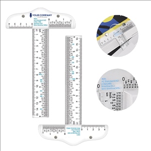 6-inch Practical Dual Scale Transparent T-Square Ruler